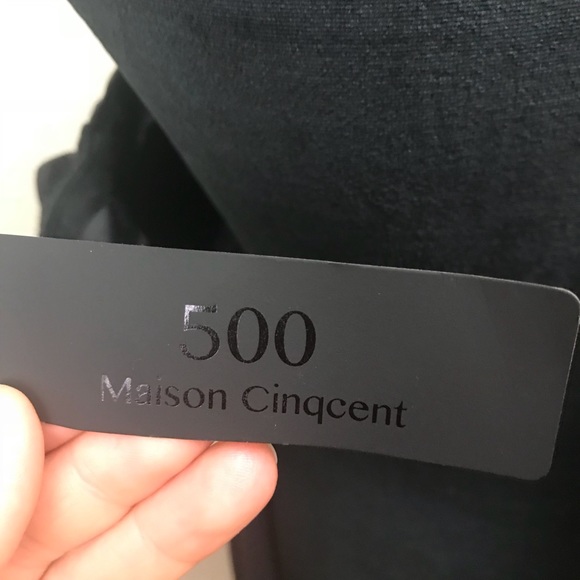 NWT MAISON CINQCENT Dress Black raw edge denim - Picture 7 of 8